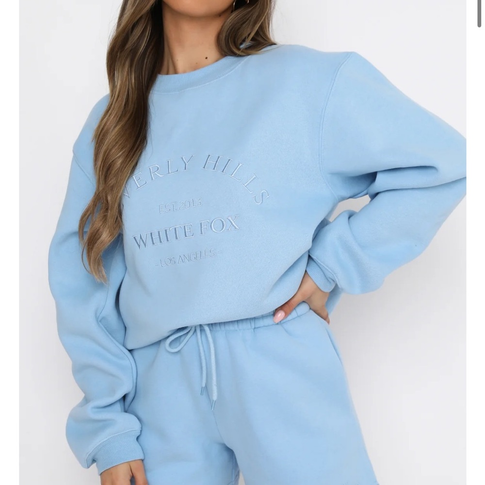 White Fox Blue Beverly Hills Sweatshirt and Shorts Set